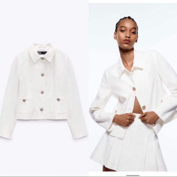 Zara Jackets & Blazers - Zara Gold Button Jacket Size L